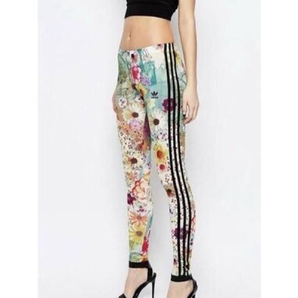 ADIDAS x FARM RIO Confetti Rainbow Floral Sweatpants Small Designer Luxury Gym